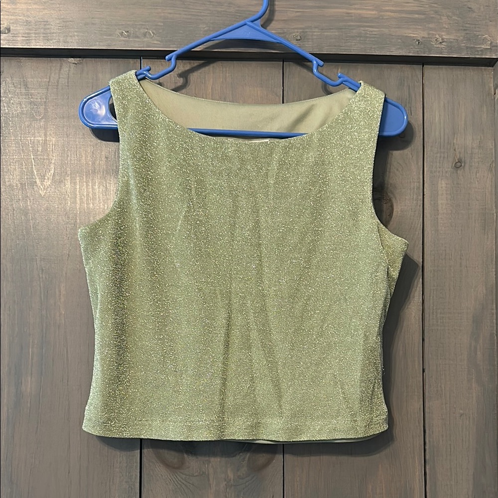 Vintage Elegant Green Sleeveless Top